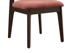 Conjunto de 2 sillas en tela texturizada y madera de hevea - Marrón - GABIEL