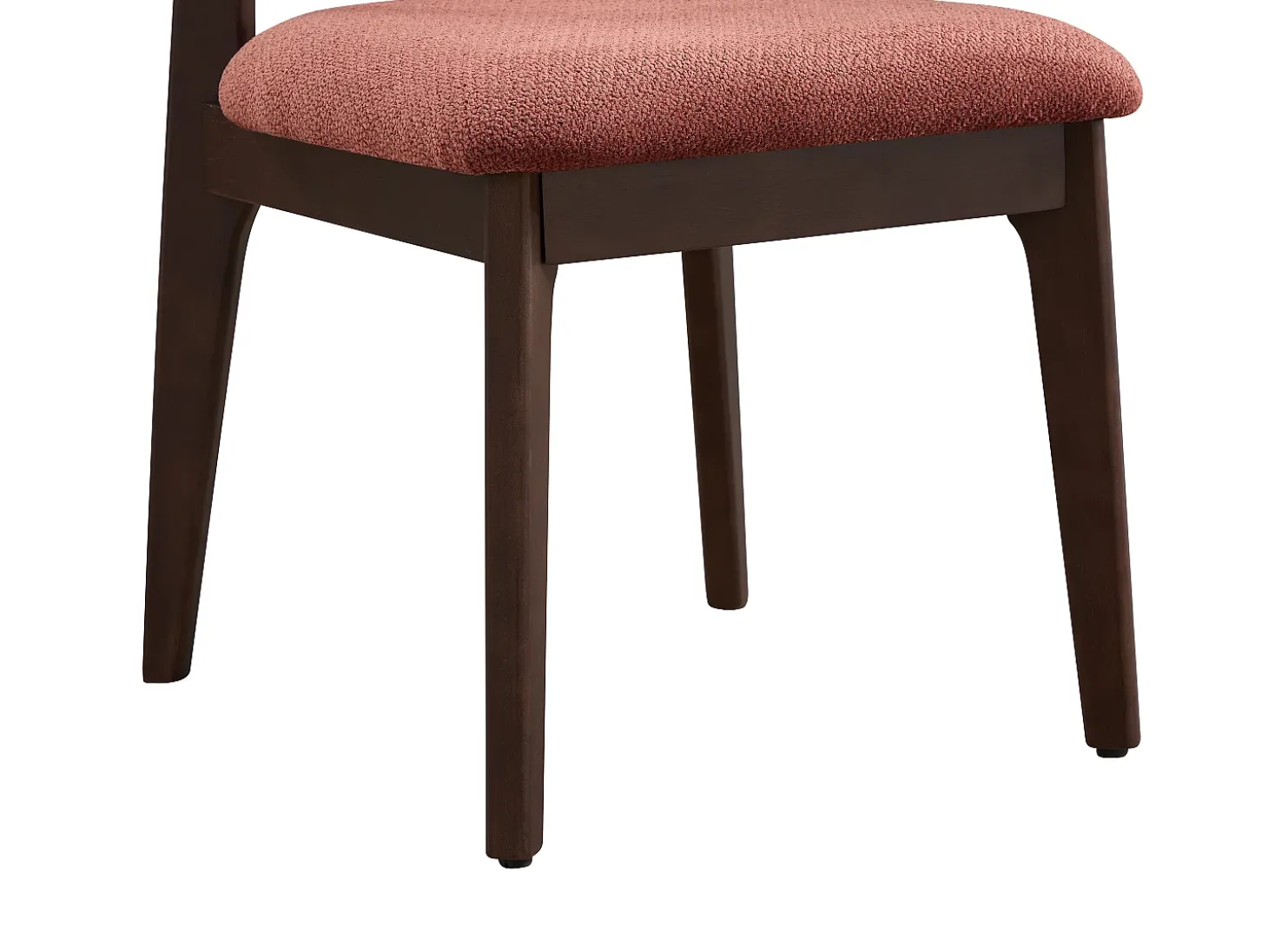 Conjunto de 2 sillas en tela texturizada y madera de hevea - Marrón - GABIEL