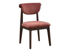 Conjunto de 2 sillas en tela texturizada y madera de hevea - Marrón - GABIEL