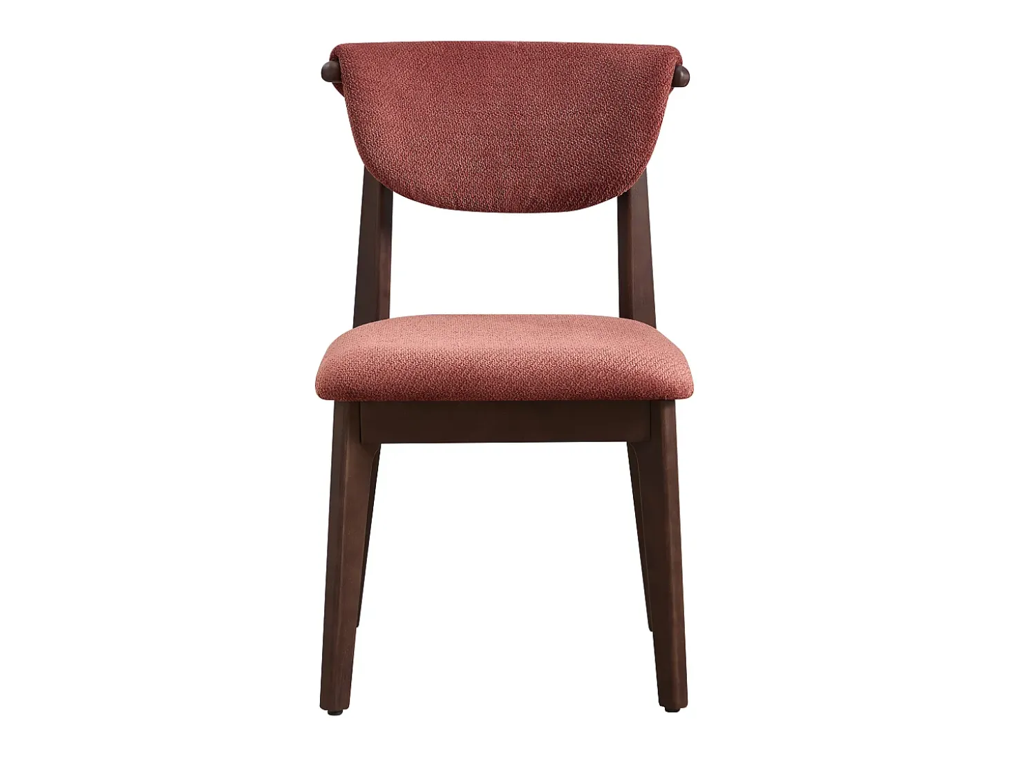 Conjunto de 2 sillas en tela texturizada y madera de hevea - Marrón - GABIEL
