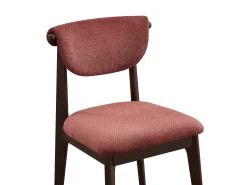 Conjunto de 2 sillas en tela texturizada y madera de hevea - Marrón - GABIEL
