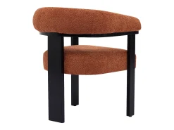 Conjunto de 2 sillas en tela bouclé y madera de hevea - Terracota y negro - LIVELIA