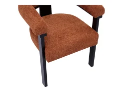 Conjunto de 2 sillas en tela bouclé y madera de hevea - Terracota y negro - LIVELIA