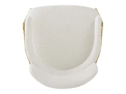 Conjunto de 2 sillas en tejido de rizo francés - patas doradas - Beige