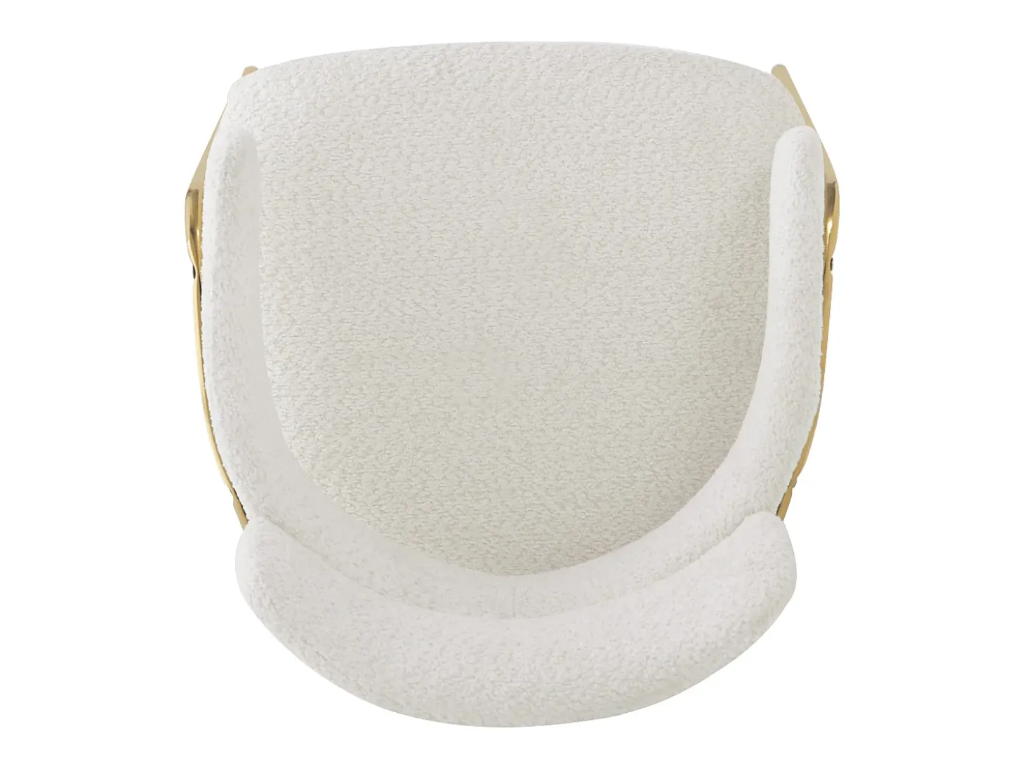 Conjunto de 2 sillas en tejido de rizo francés - patas doradas - Beige