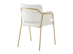 Conjunto de 2 sillas en tejido de rizo francés - patas doradas - Beige