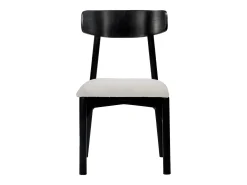 Conjunto de 2 sillas en tela bouclé y madera de mango negro - Blanco - TAMENIA