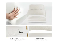 Conjunto de 4 sillas en tejido de rizo francés - patas doradas - Beige