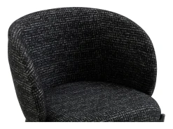 Conjunto de 6 sillas en tela tweed y metal - Negro - SIJOLA
