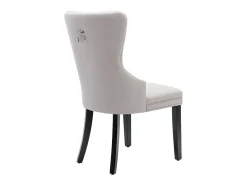 Conjunto de 2 sillas escandinavas - tela de lino - con patas de roble - Beige