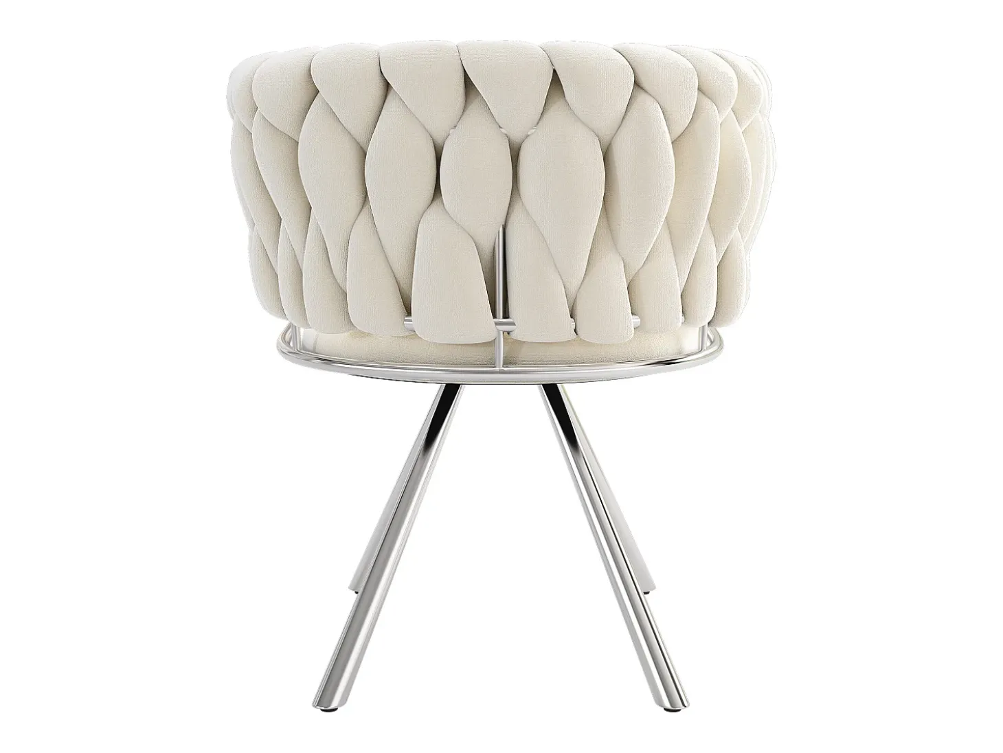 Conjunto de 2 sillas giratorias con reposabrazos en terciopelo beige y metal plateado