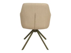 Conjunto de 2 sillas giratorias con reposabrazos en tela texturizada y metal bronce - Beige - TIVONA