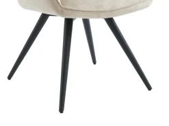 Conjunto de 2 sillas giratorias con reposabrazos en tela y metal negro - Beige - GULSUN