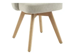 Conjunto de 6 sillas giratorias de tela y madera de roble - Crema - GUSTAVY