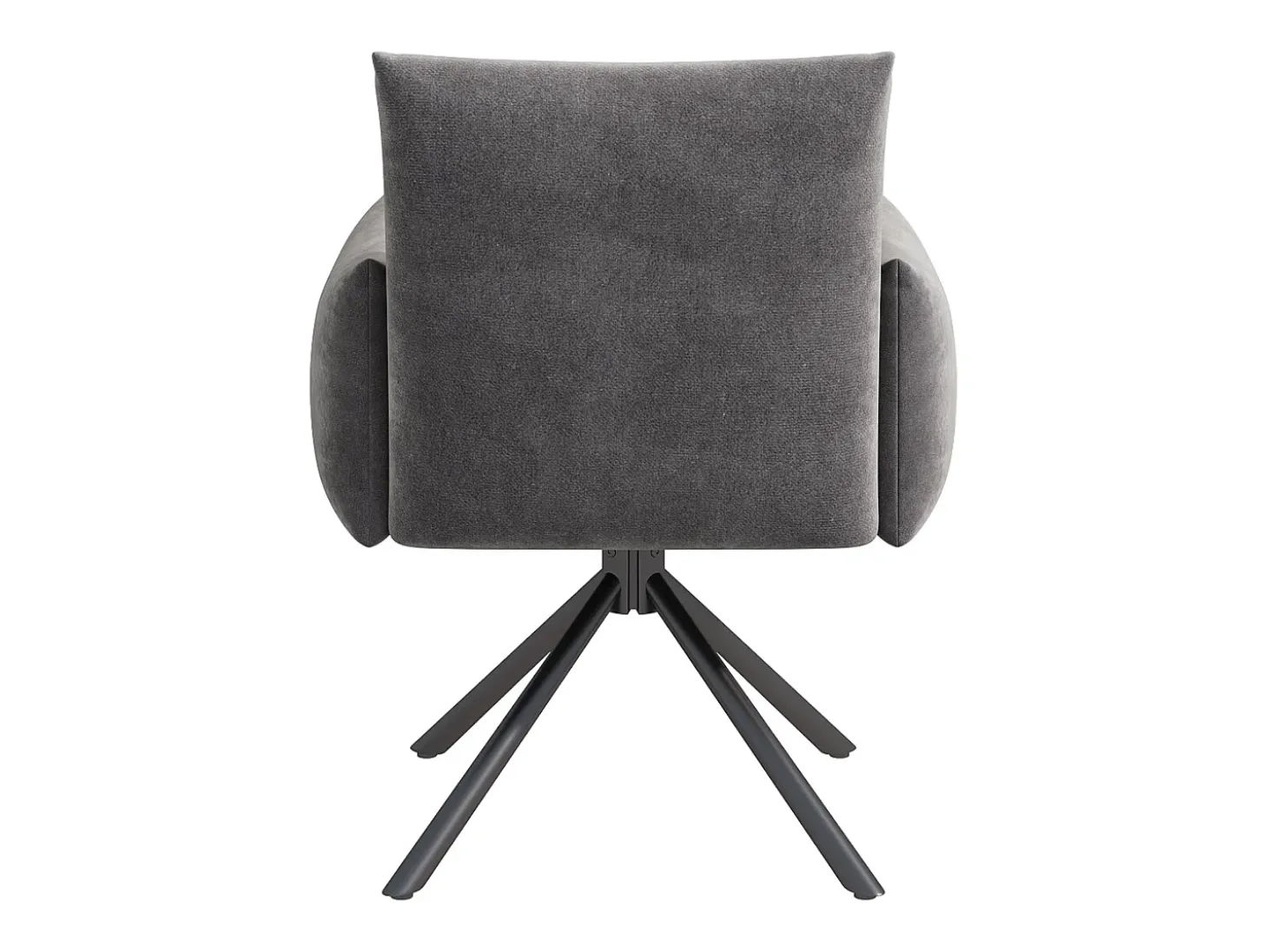 Conjunto de 4 sillas giratorias en terciopelo gris - Patas de metal - Para salón, dormitorio, oficina