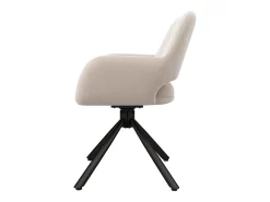 Conjunto de 4 sillas giratorias con reposabrazos - tela de terciopelo - estilo moderno - Blanco