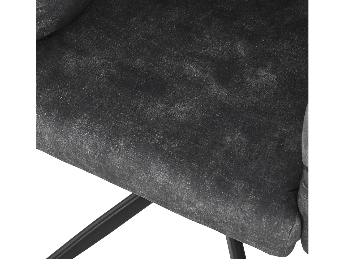 Conjunto de 2 sillas giratorias en terciopelo gris con estructura de metal negro