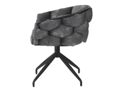 Conjunto de 2 sillas giratorias en terciopelo gris con estructura de metal negro