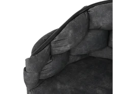 Conjunto de 2 sillas giratorias en terciopelo gris con estructura de metal negro