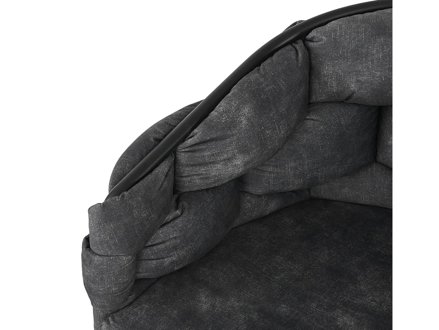 Conjunto de 2 sillas giratorias en terciopelo gris con estructura de metal negro