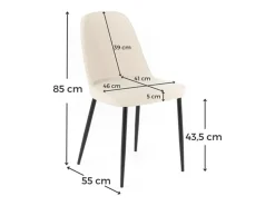 Conjunto de 4 sillas modernas en tejido beige 