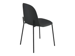 Conjunto de 2 sillas modernas "Leandro" en polipropileno negro con estructura de metal cm 45x50 82h