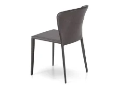 Conjunto de 4 sillas modernas en piel sintética gris oscuro "Glicine" para salón elegante 56x49 cm 82h