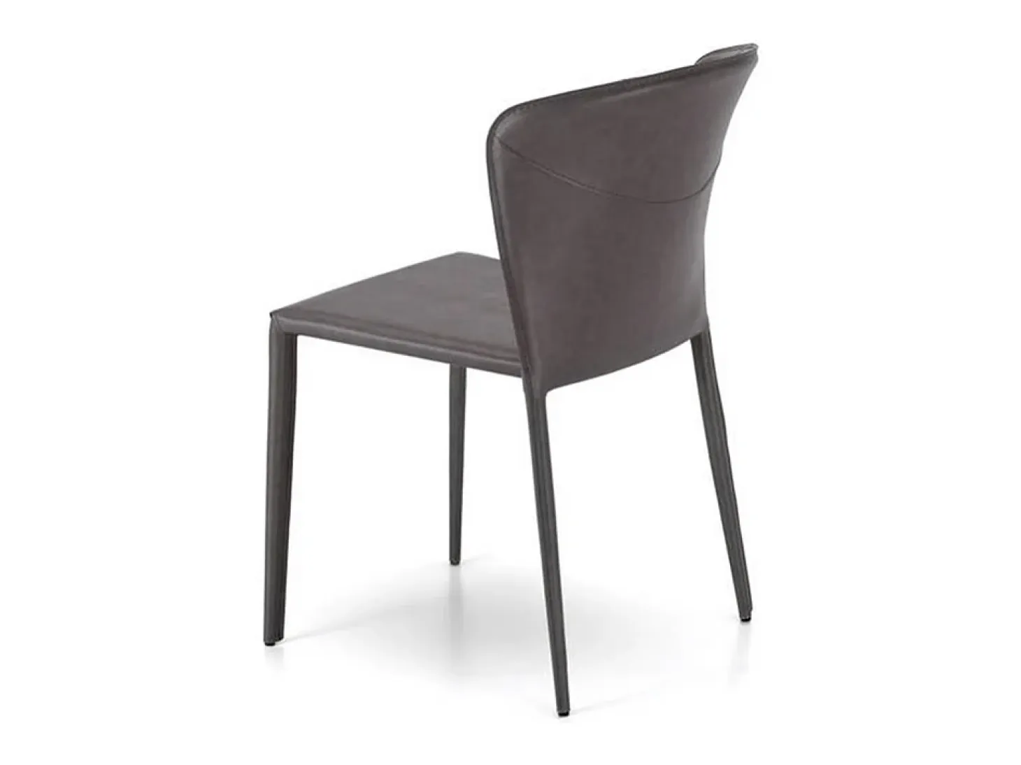 Conjunto de 4 sillas modernas en piel sintética gris oscuro "Glicine" para salón elegante 56x49 cm 82h