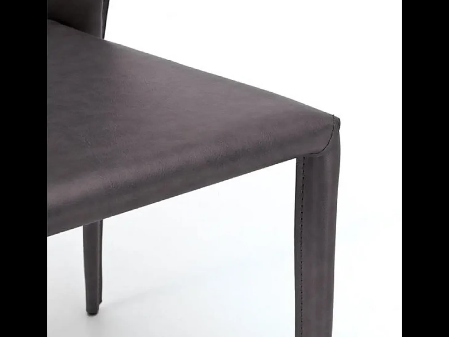 Conjunto de 4 sillas modernas en piel sintética gris oscuro "Glicine" para salón elegante 56x49 cm 82h