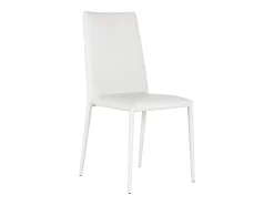 Conjunto de 4 sillas modernas apilables blancas "Lavanda" tapizadas en piel sintética para salón, 42x40 cm, 96h