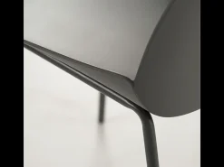 Conjunto de 4 sillas modernas de polipropileno gris 
