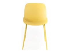 Conjunto de 4 sillas modernas "Azzurra" de polipropileno amarillo con estructura de metal pintado para salón.