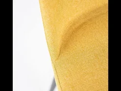 Conjunto de 4 sillas modernas de tela amarilla 