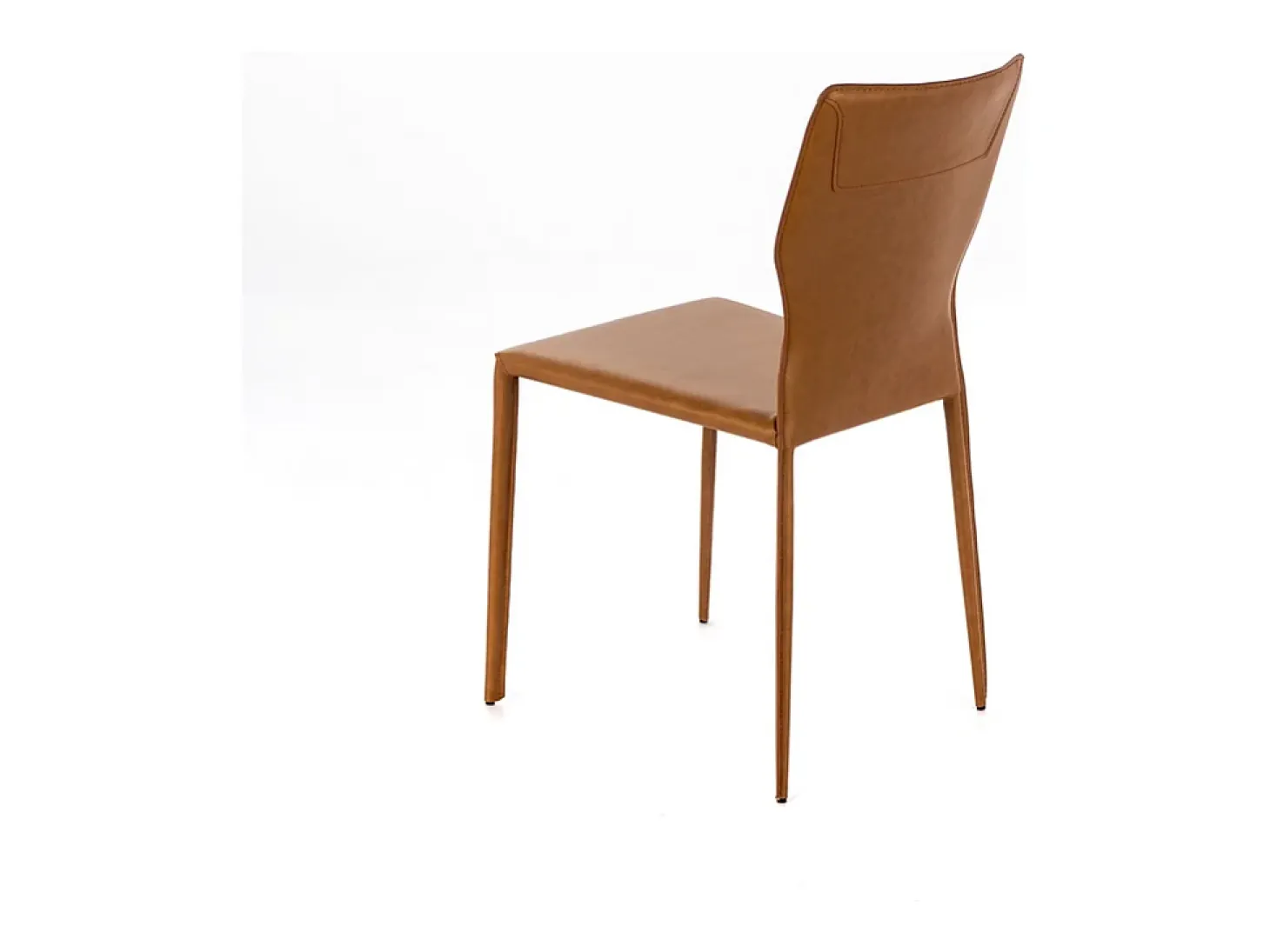 Conjunto de 2 sillas modernas "Quito" de piel sintética marrón con patas de metal cm 44x56 86,5h