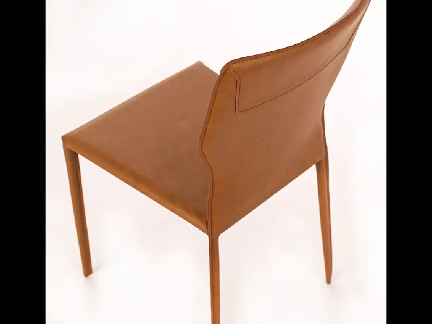 Conjunto de 2 sillas modernas "Quito" de piel sintética marrón con patas de metal cm 44x56 86,5h