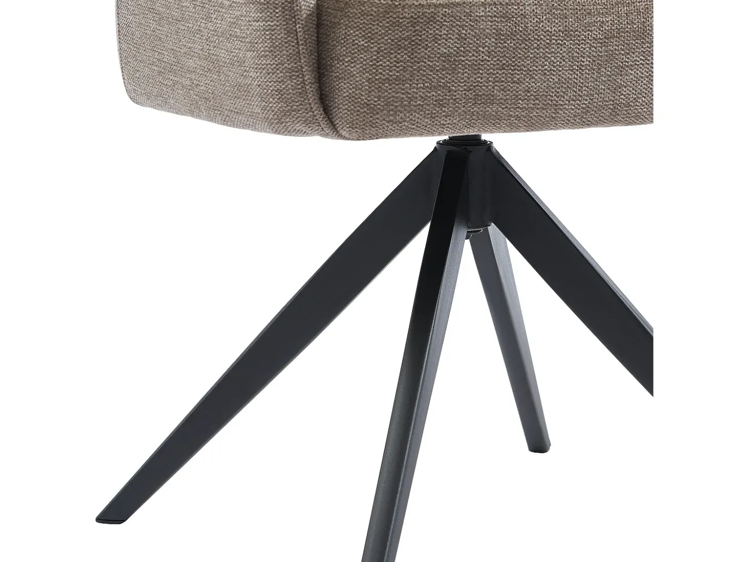 Conjunto de 6 sillas pivotantes Con reposabrazos de tela y metal - Gris topo - KONYA