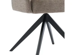 Conjunto de 2 sillas pivotantes Con reposabrazos de tela y metal - Gris topo - KONYA