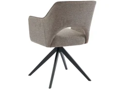Conjunto de 2 sillas pivotantes Con reposabrazos de tela y metal - Gris topo - KONYA