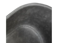 Conjunto de 4 sillas tapizadas en piel sintética antracita y patas de metal negro - COPENHAGEN