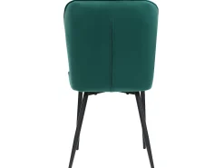 Conjunto de 2 sillas tapizadas en terciopelo - estructura de metal - Verde