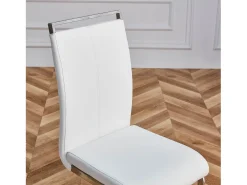 Conjunto de 4 sillas voladizas de piel sintética - estructura de metal cromado - Blanco