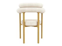 Conjunto de 2 sillones de terciopelo beige, estructura de metal dorado.