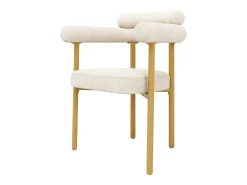 Conjunto de 2 sillones de terciopelo beige, estructura de metal dorado.