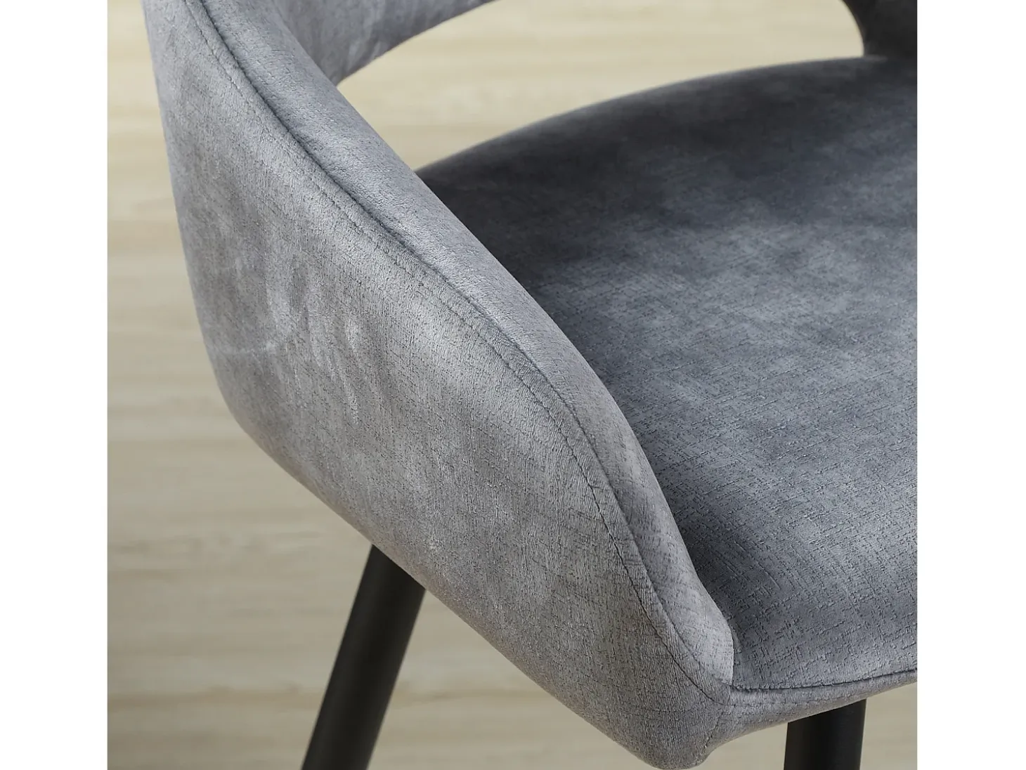 Conjunto de 2 taburetes de bar con reposapiés, tapizado de terciopelo y estructura de acero, gris (50x53x94 cm)
