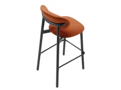 Conjunto de 2 taburetes de terciopelo y metal negro - Terracota - LAKABI