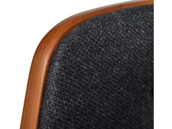Conjunto de 2 taburetes de bar, madera curvada y tela.