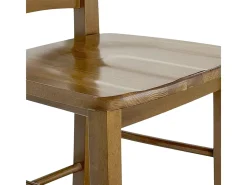 Conjunto de 2 taburetes de bar de 80 cm de altura en madera de nogal claro con asiento y mango de madera maciza.