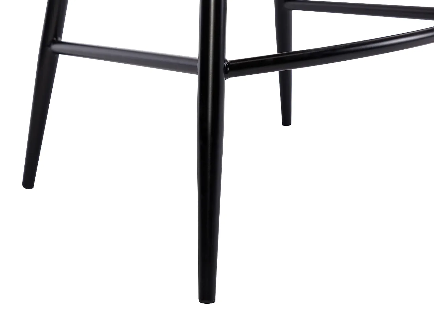 Conjunto de 2 taburetes de bar de terciopelo acanalado y metal negro - Crema - MASURIE