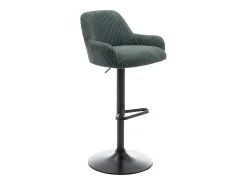 Conjunto de 2 taburetes de pana y metal negro - Altura ajustable - Verde - LILIYA