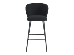 Conjunto de 2 taburetes de bar de felpa y metal - Negro - SENORASE